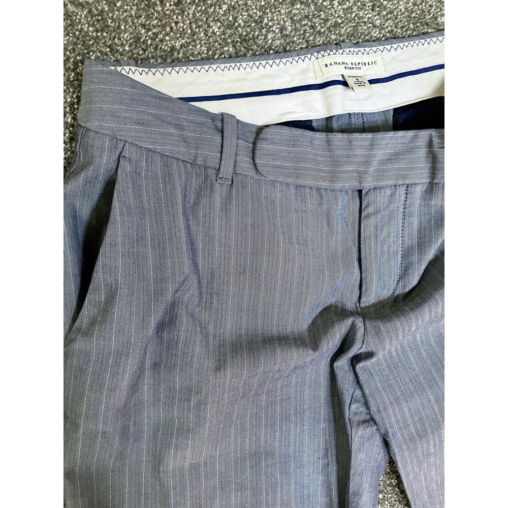 Banana Republic Women’s Dress Pants Gray Striped Size 4 Ryan Fit Mid Rise - Picture 5 of 7